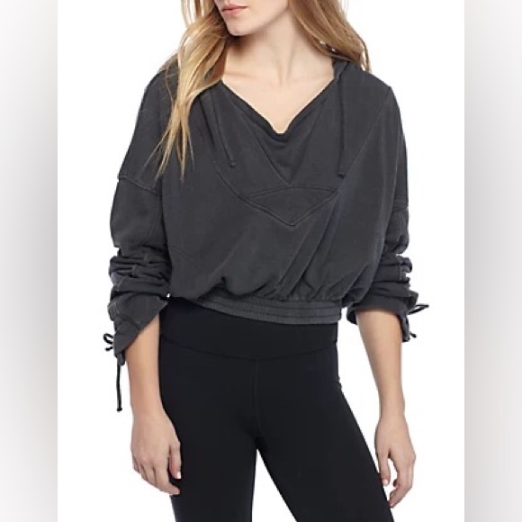 Free People Tops - NWT Free People Movement Cropped Hoodie Carbon